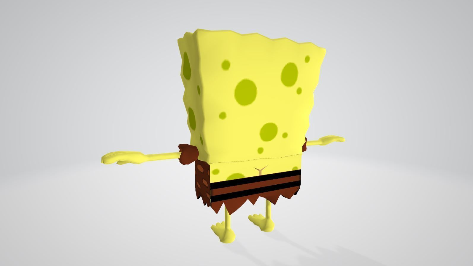 Cartoon Character spongebob 01 Low-poly 3D model_1