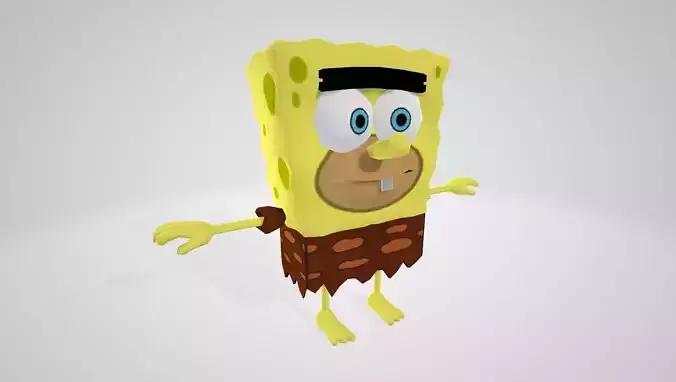 Cartoon Character spongebob 01 Low-poly 3D model