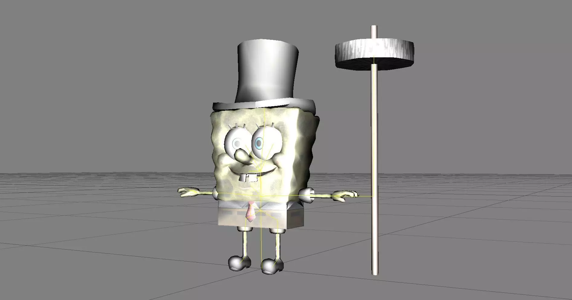 Cartoon Character spongebob 02 Free low-poly 3D model_0