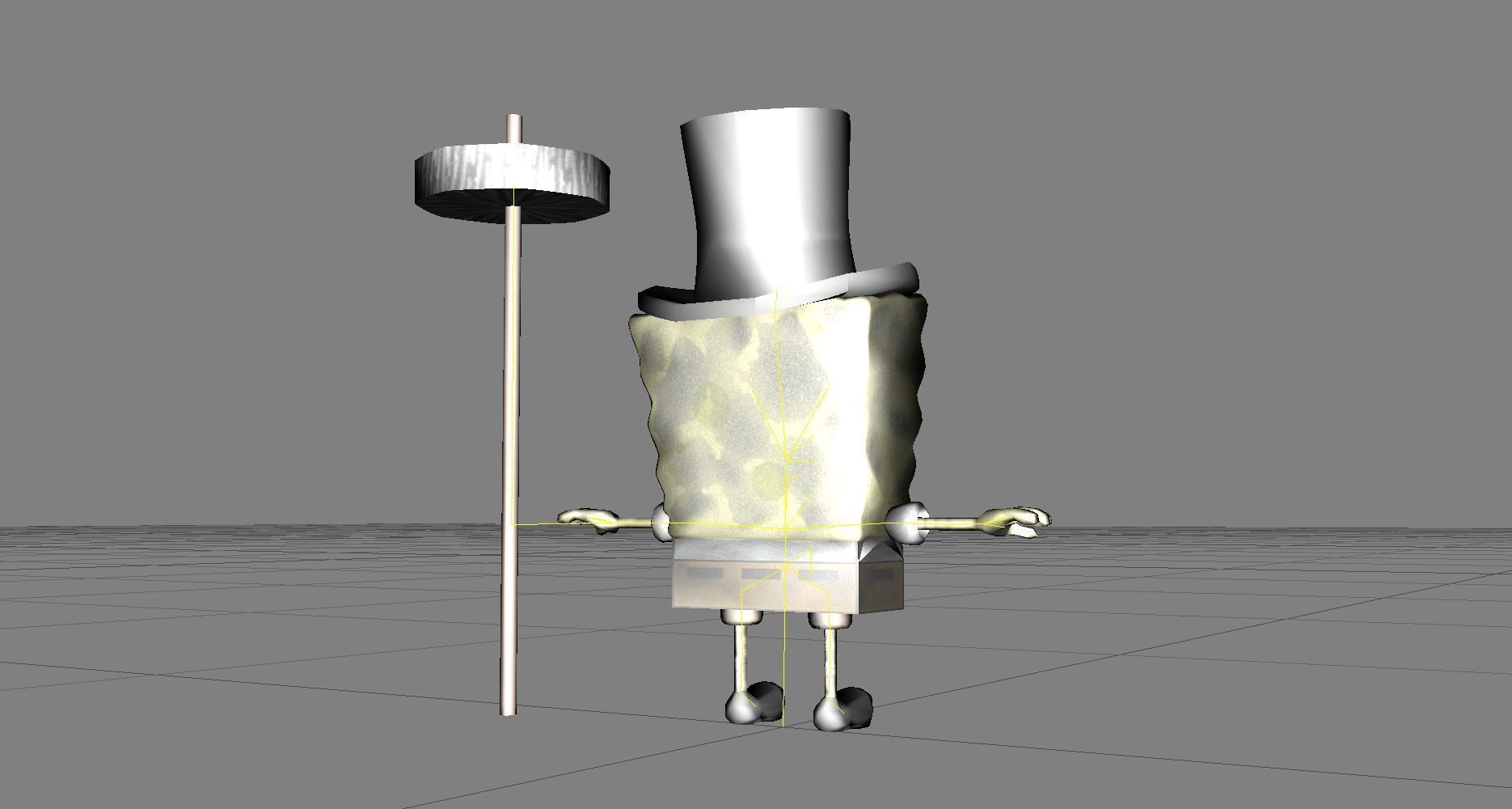 Cartoon Character spongebob 02 Free low-poly 3D model_1