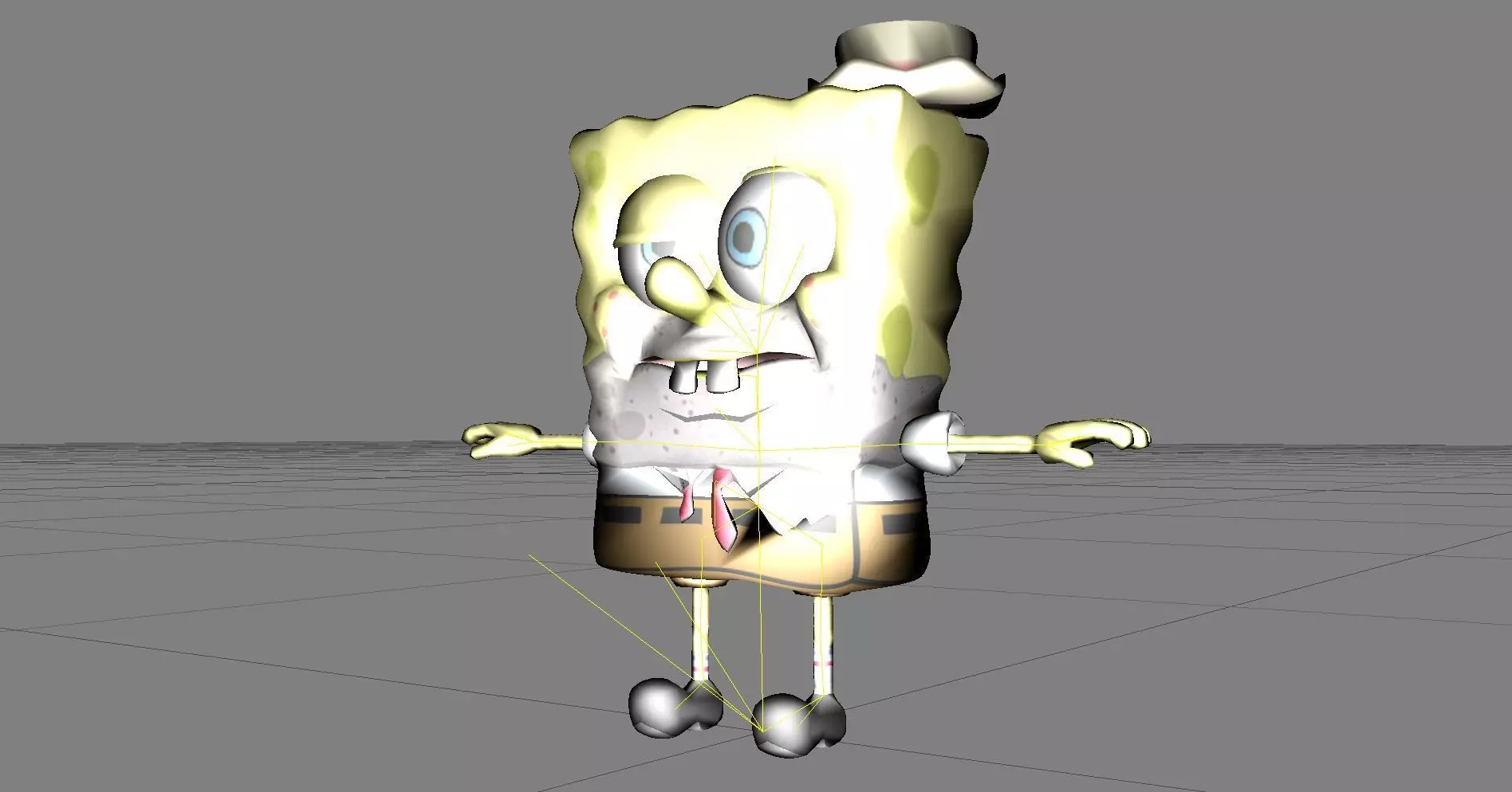 Cartoon Character spongebob 03 Low-poly 3D model_0