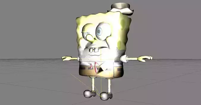 Cartoon Character spongebob 03 Low-poly 3D model