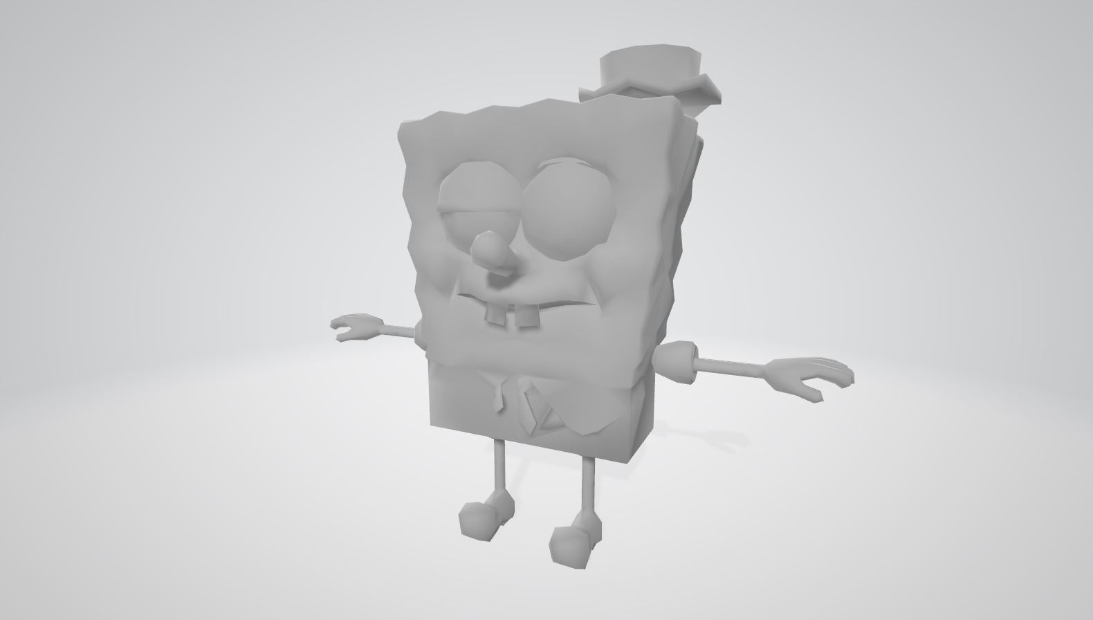 Cartoon Character spongebob 03 Low-poly 3D model_1