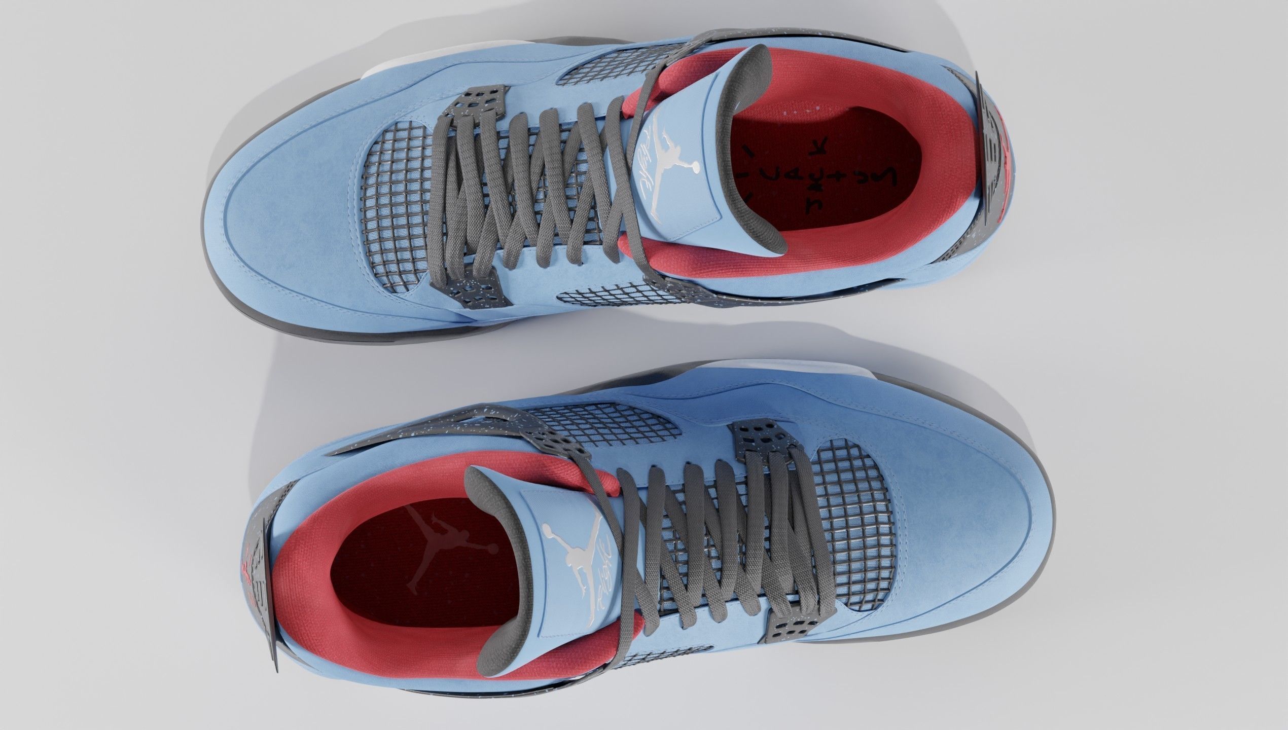 Nike Air Jordan 4 Travis Scott Cactus Jack Shoe Low-poly 3D model_12