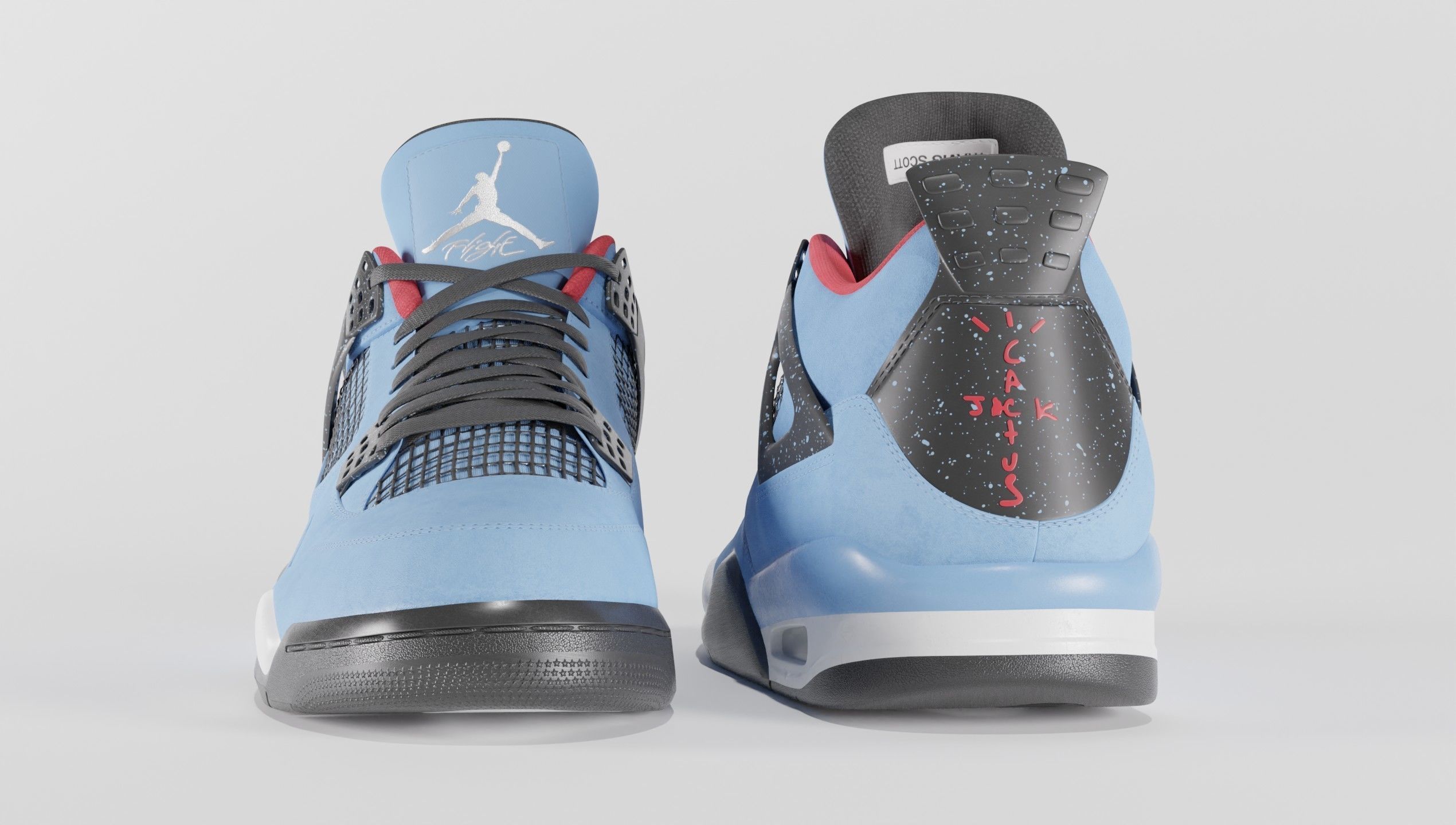 Nike Air Jordan 4 Travis Scott Cactus Jack Shoe Low-poly 3D model_60