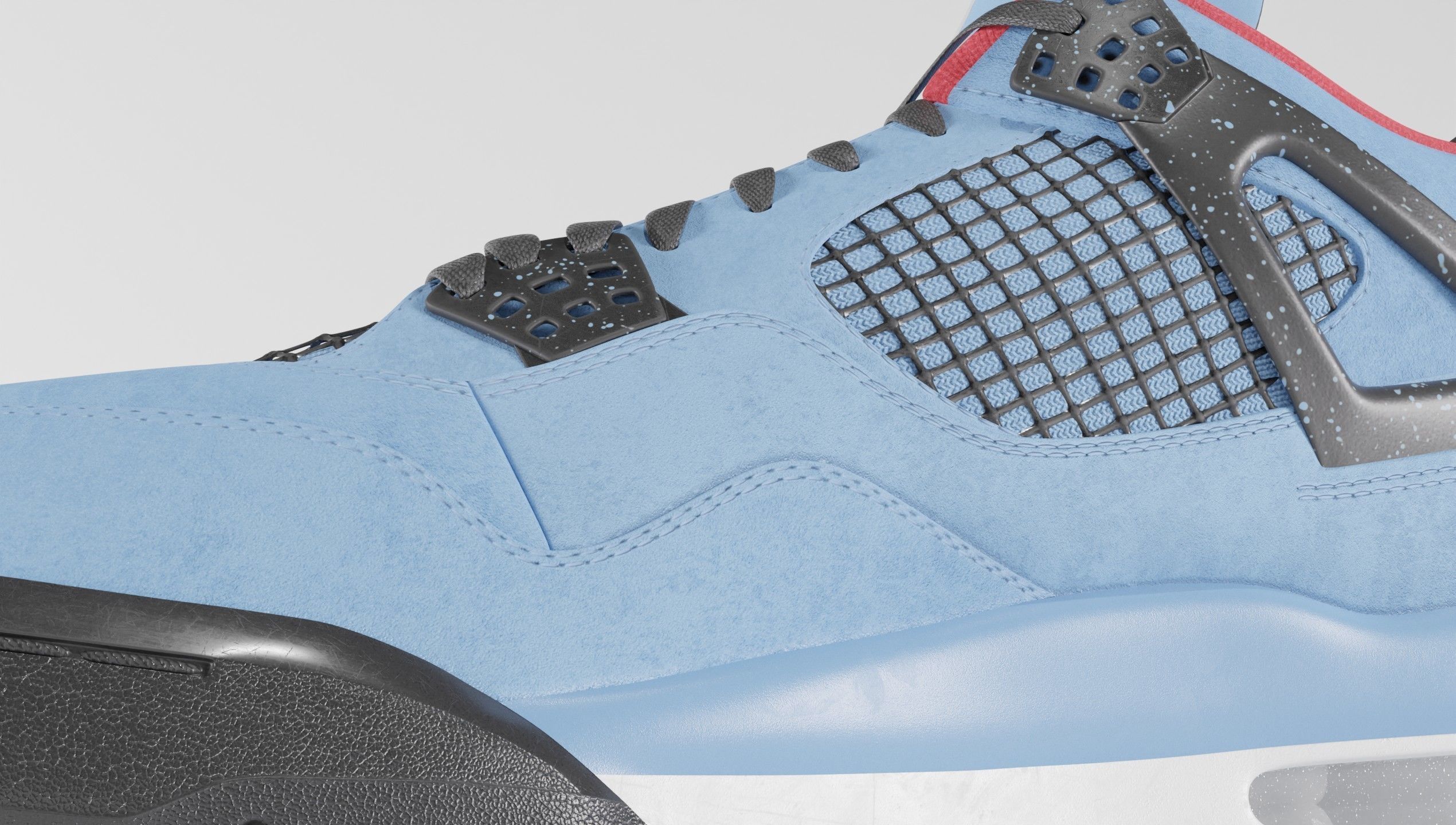 Nike Air Jordan 4 Travis Scott Cactus Jack Shoe Low-poly 3D model_19