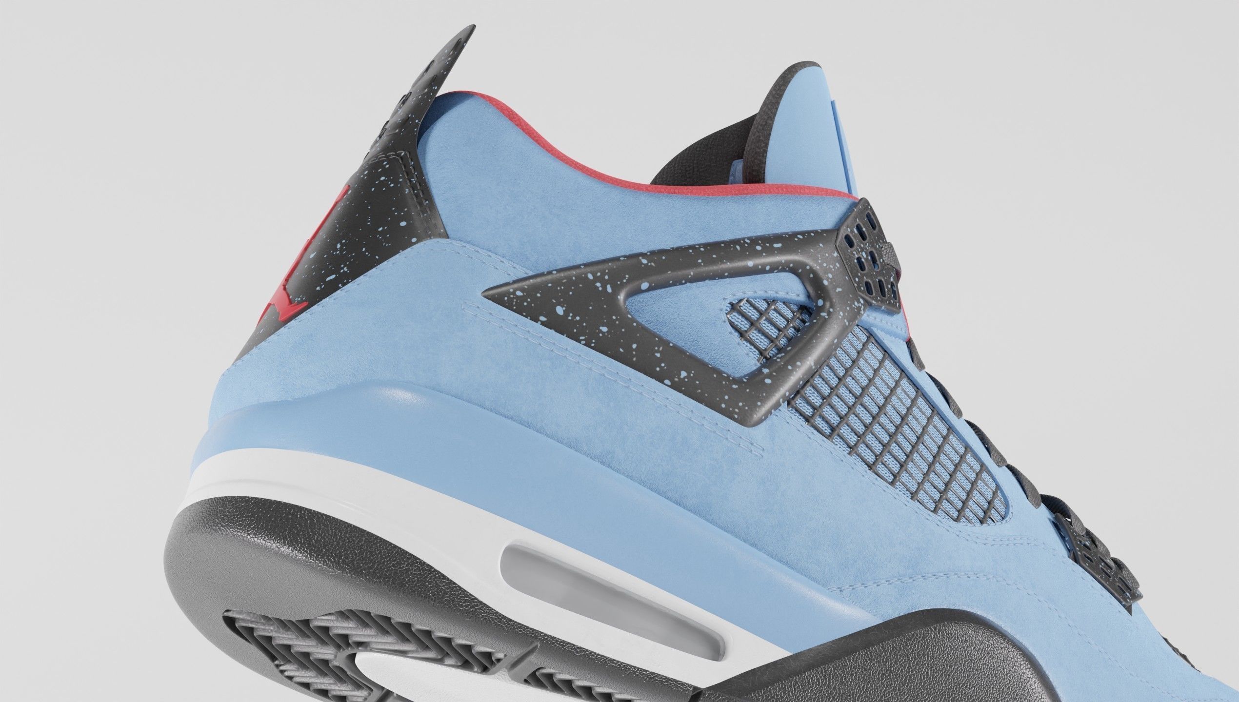 Nike Air Jordan 4 Travis Scott Cactus Jack Shoe Low-poly 3D model_4