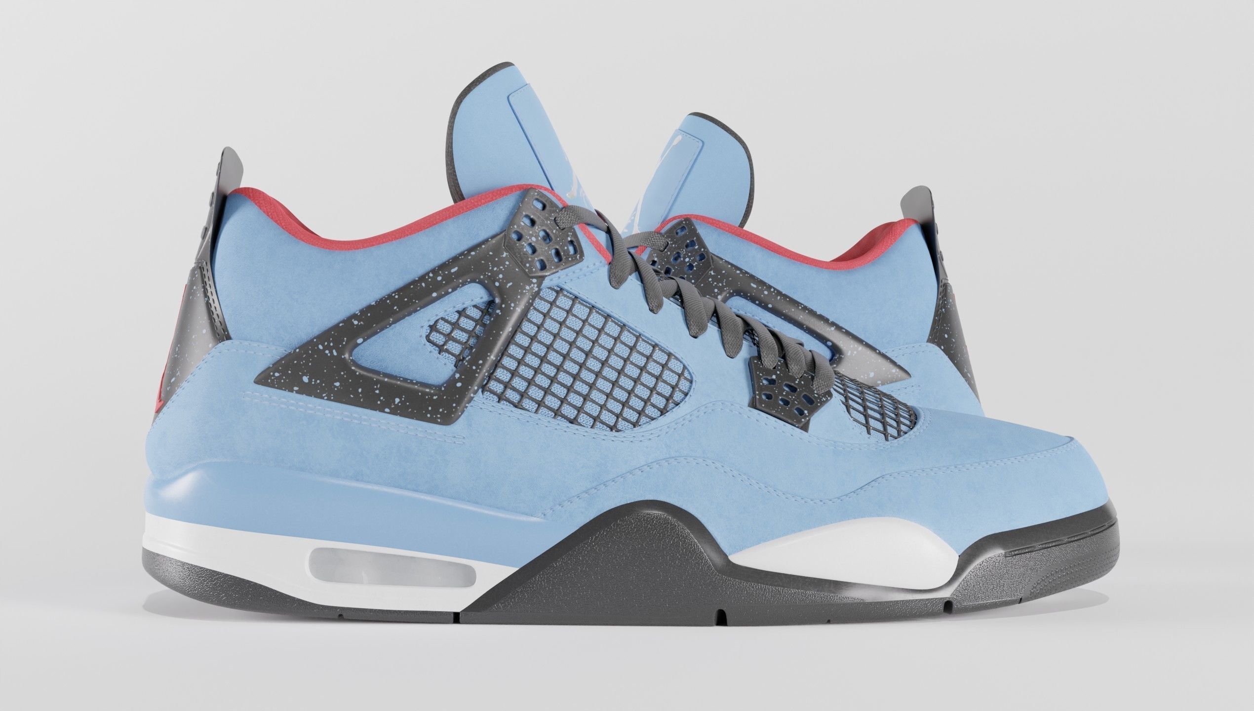 Nike Air Jordan 4 Travis Scott Cactus Jack Shoe Low-poly 3D model_30