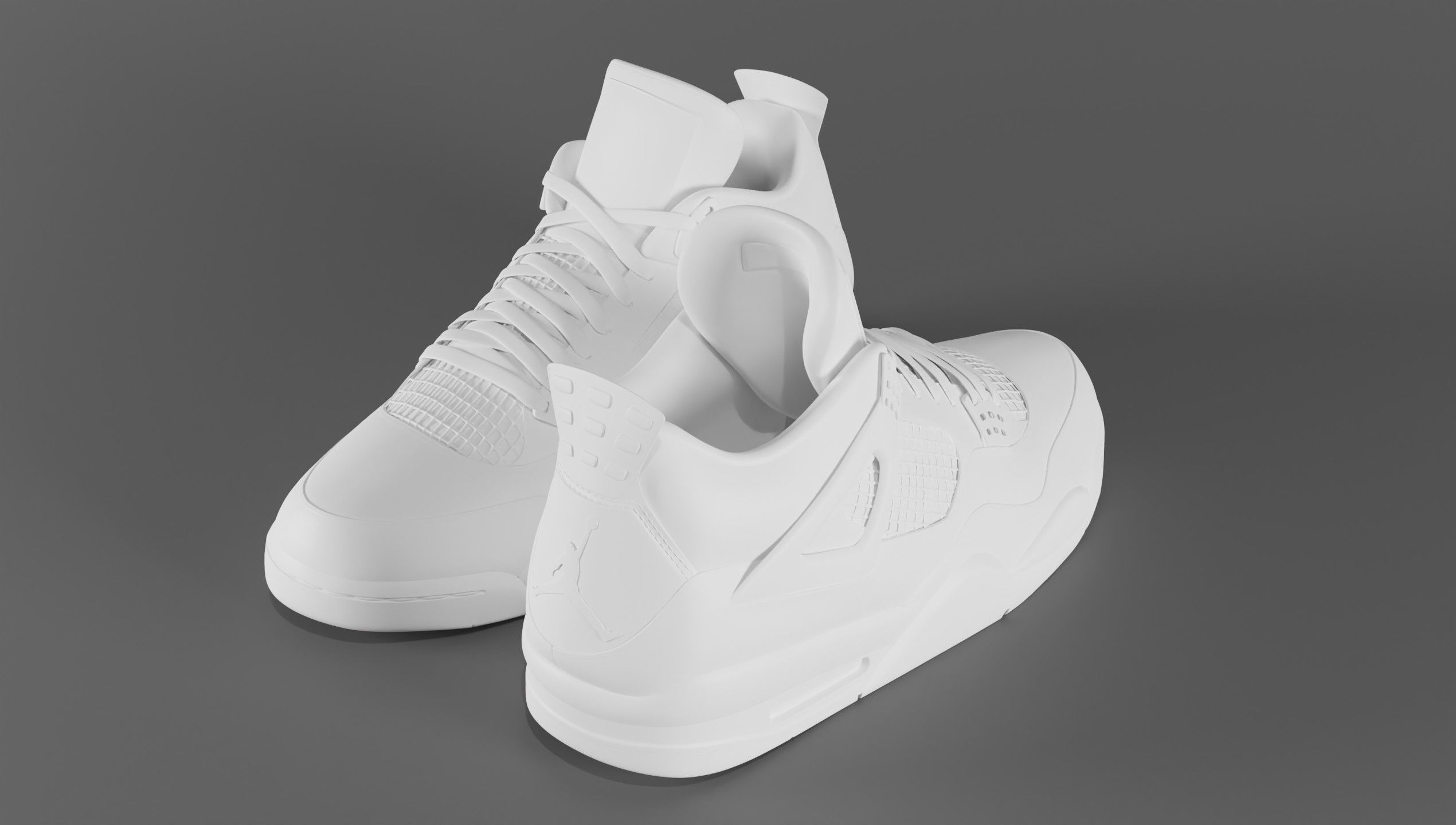 Nike Air Jordan 4 Travis Scott Cactus Jack Shoe Low-poly 3D model_39