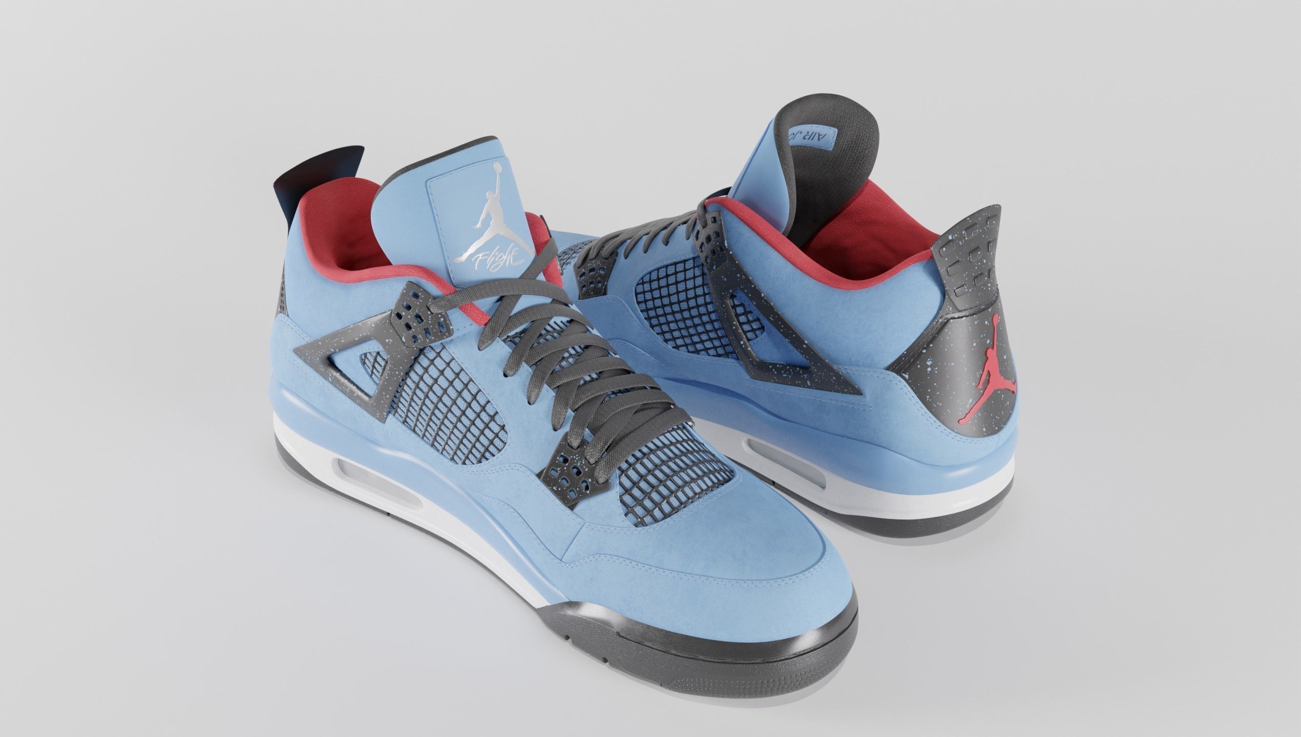 Nike Air Jordan 4 Travis Scott Cactus Jack Shoe Low-poly 3D model_52