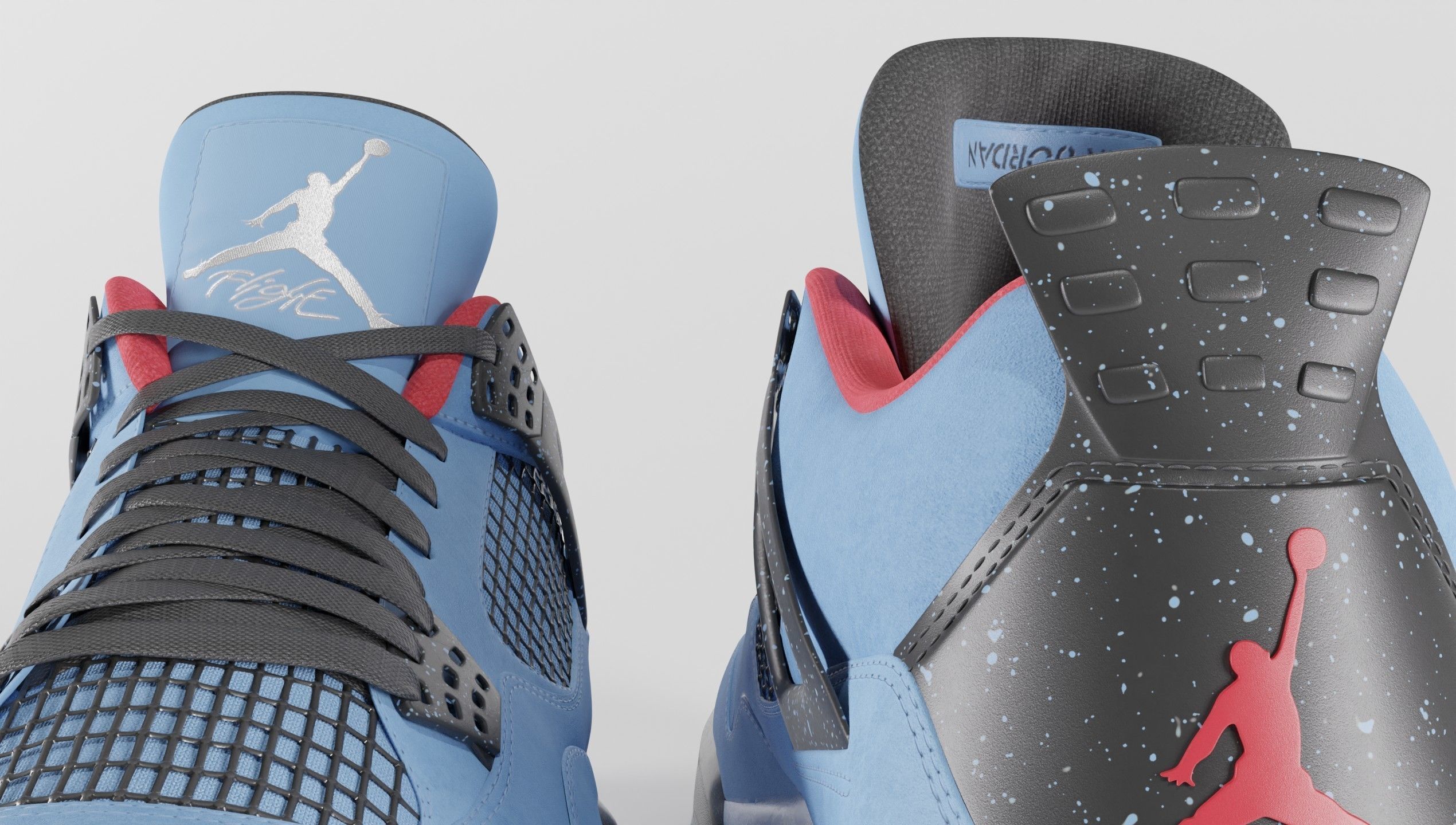 Nike Air Jordan 4 Travis Scott Cactus Jack Shoe Low-poly 3D model_48