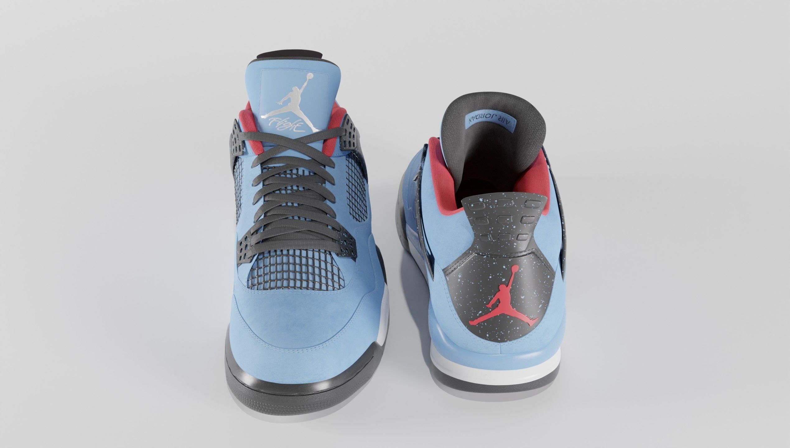Nike Air Jordan 4 Travis Scott Cactus Jack Shoe Low-poly 3D model_46