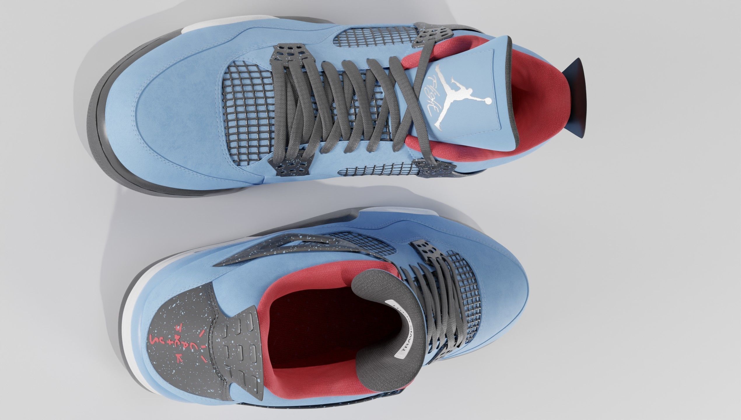 Nike Air Jordan 4 Travis Scott Cactus Jack Shoe Low-poly 3D model_57