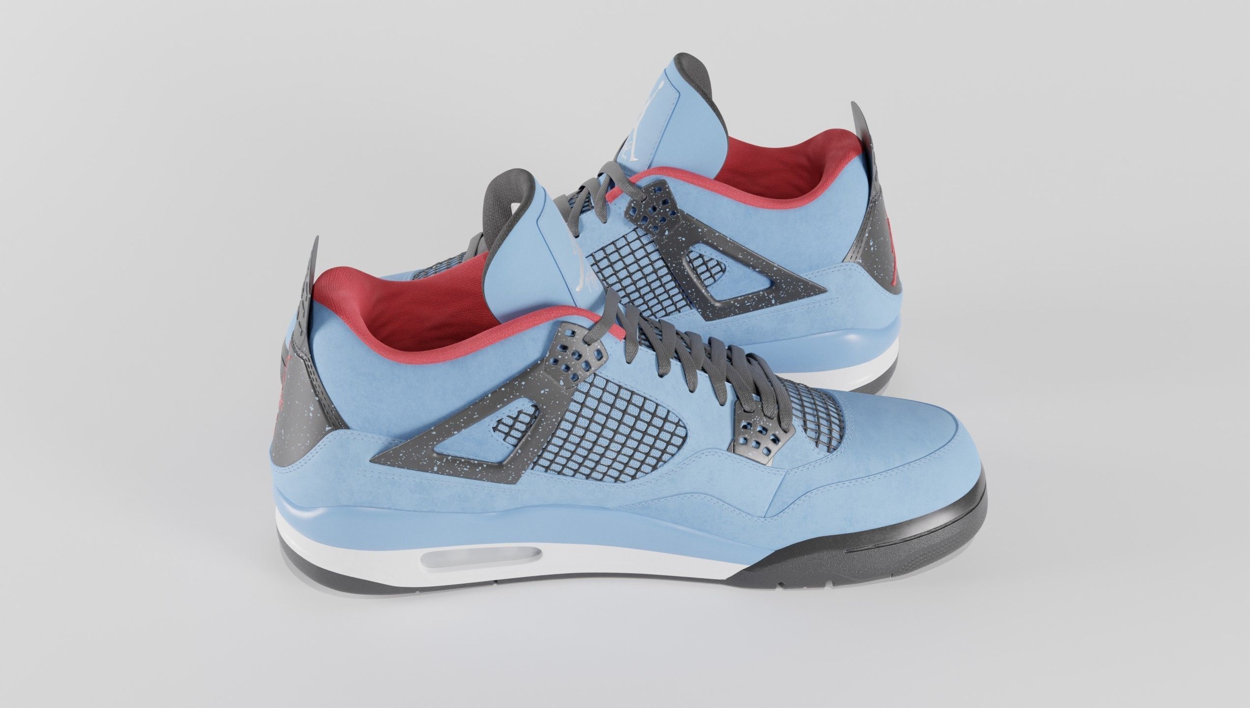 Nike Air Jordan 4 Travis Scott Cactus Jack Shoe Low-poly 3D model_54