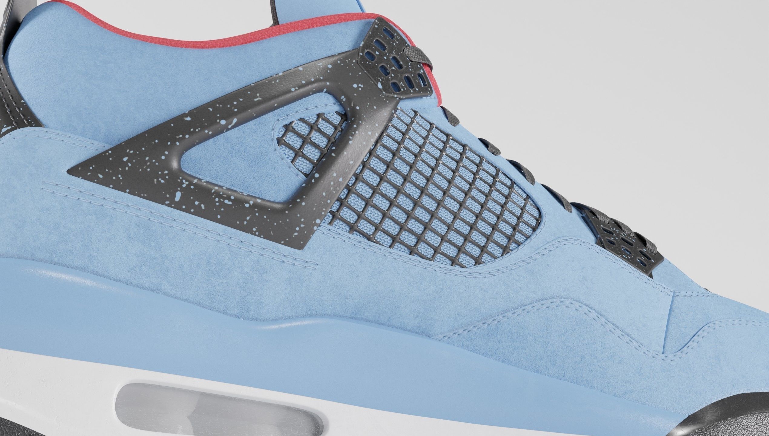 Nike Air Jordan 4 Travis Scott Cactus Jack Shoe Low-poly 3D model_55