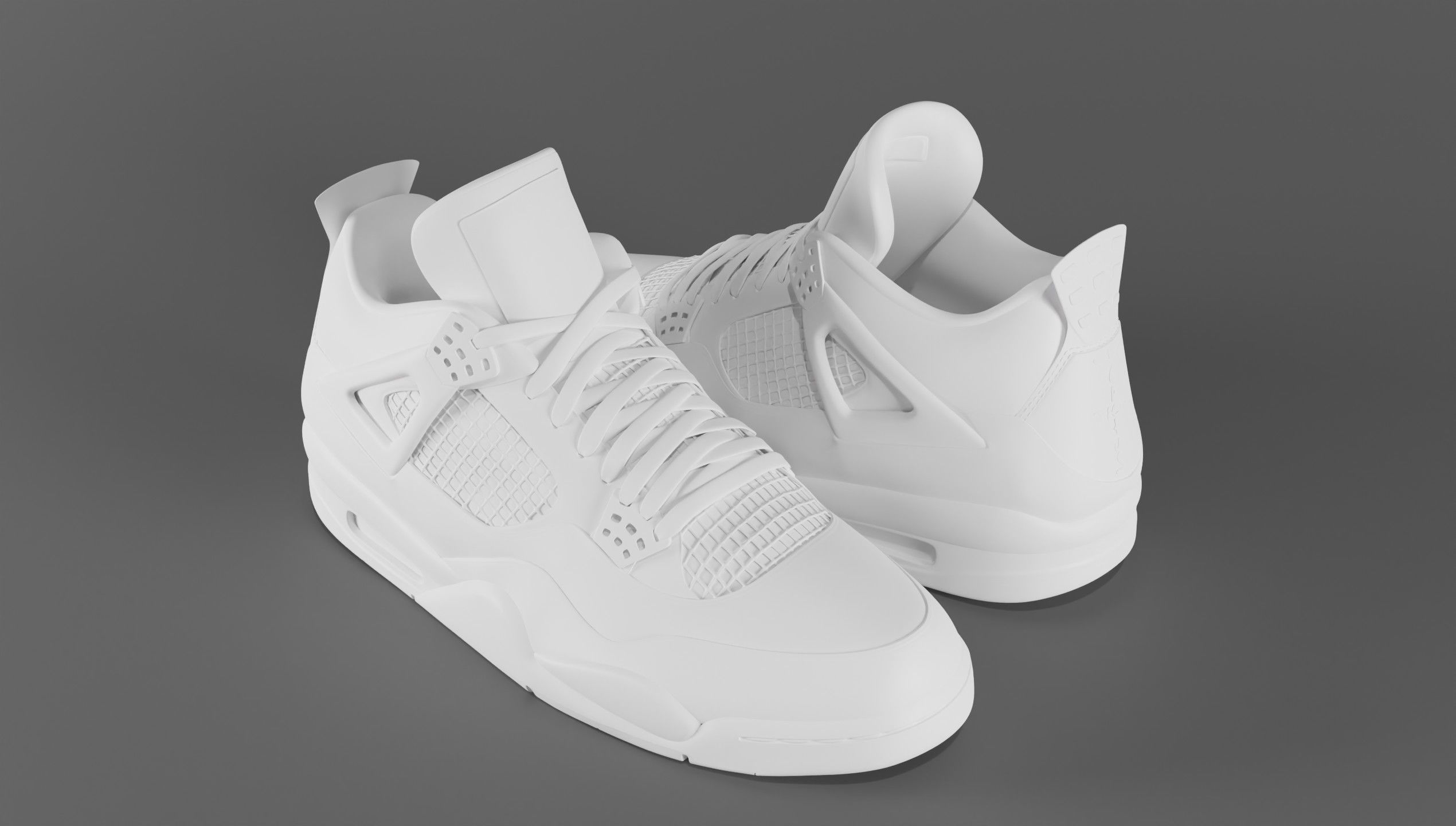 Nike Air Jordan 4 Travis Scott Cactus Jack Shoe Low-poly 3D model_27