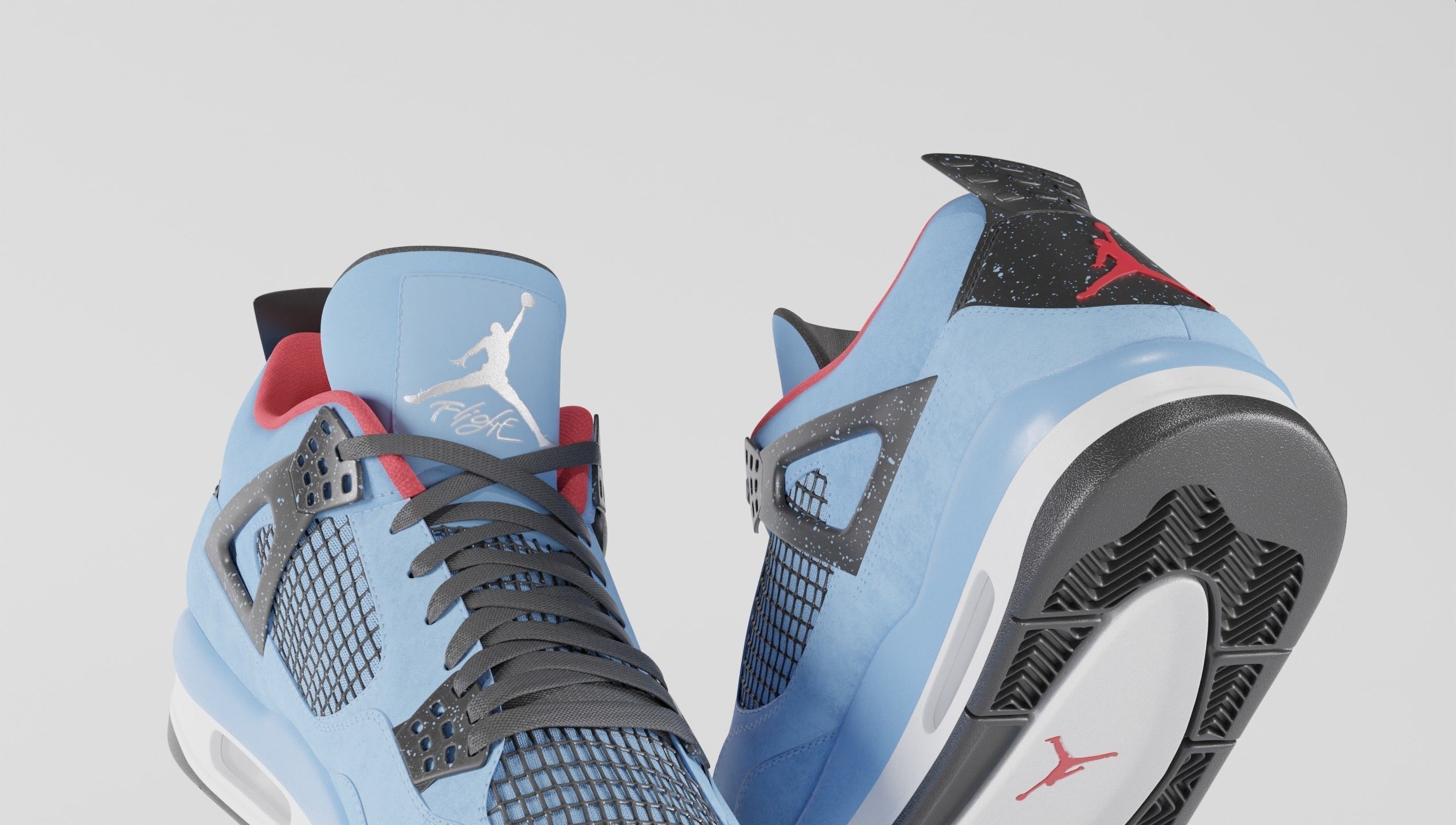 Nike Air Jordan 4 Travis Scott Cactus Jack Shoe Low-poly 3D model_15