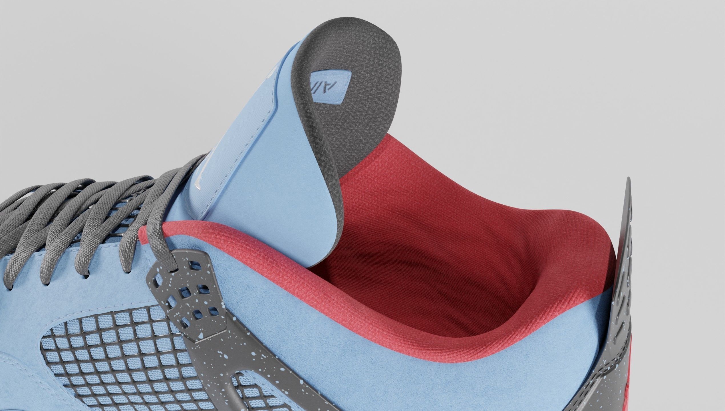 Nike Air Jordan 4 Travis Scott Cactus Jack Shoe Low-poly 3D model_23