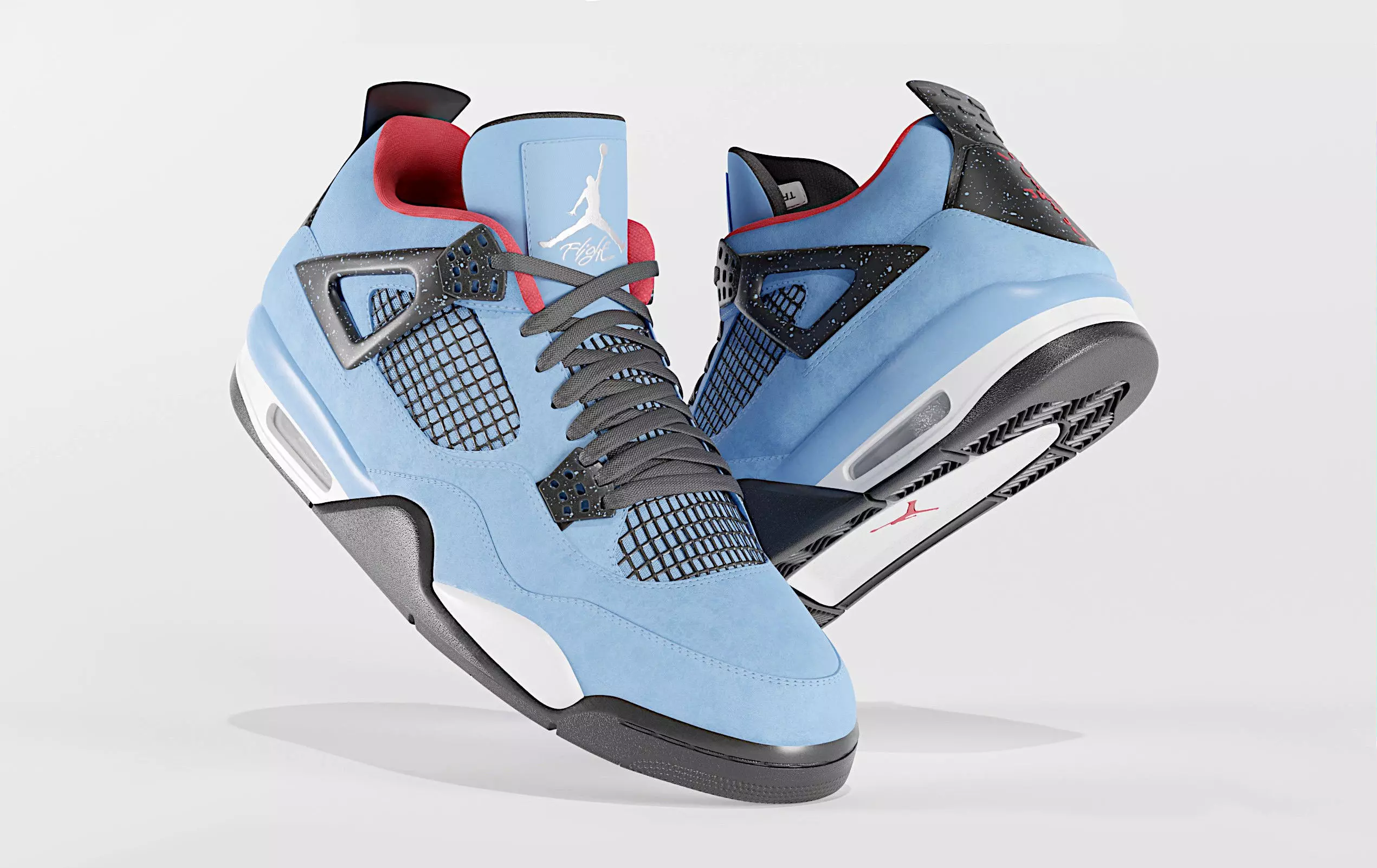 Nike Air Jordan 4 Travis Scott Cactus Jack Shoe Low-poly 3D model_0