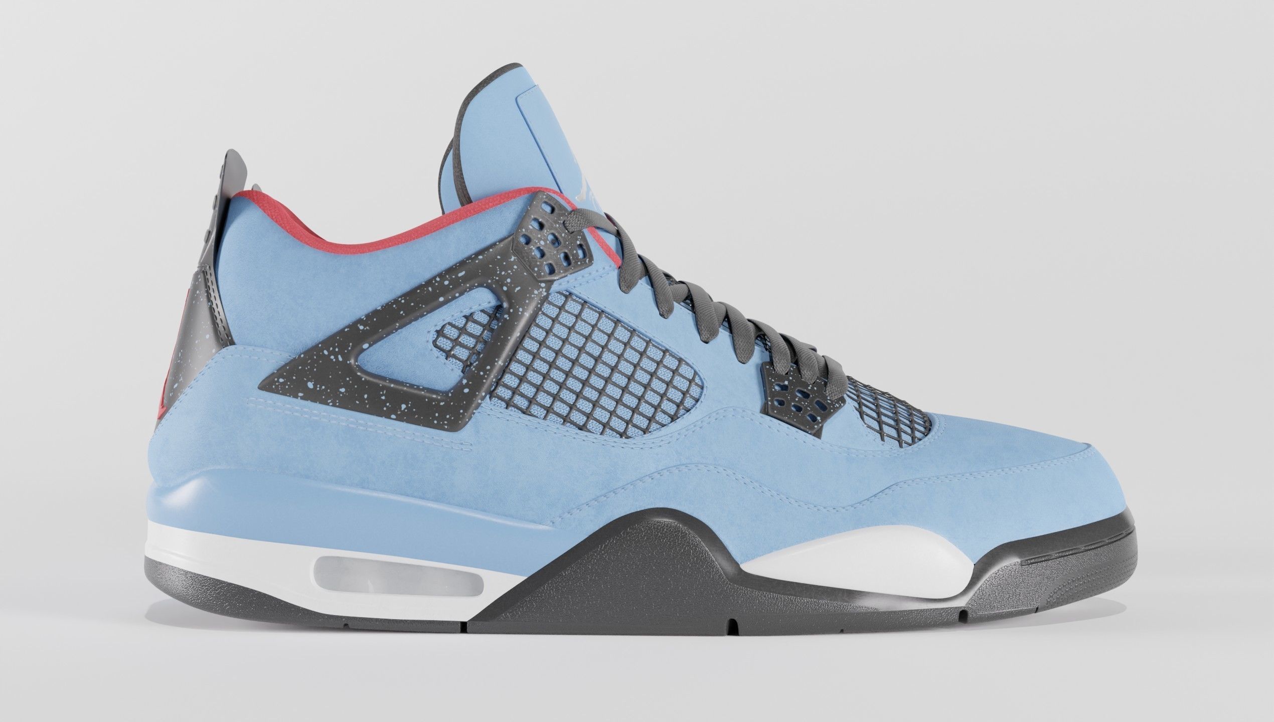 Nike Air Jordan 4 Travis Scott Cactus Jack Shoe Low-poly 3D model_6