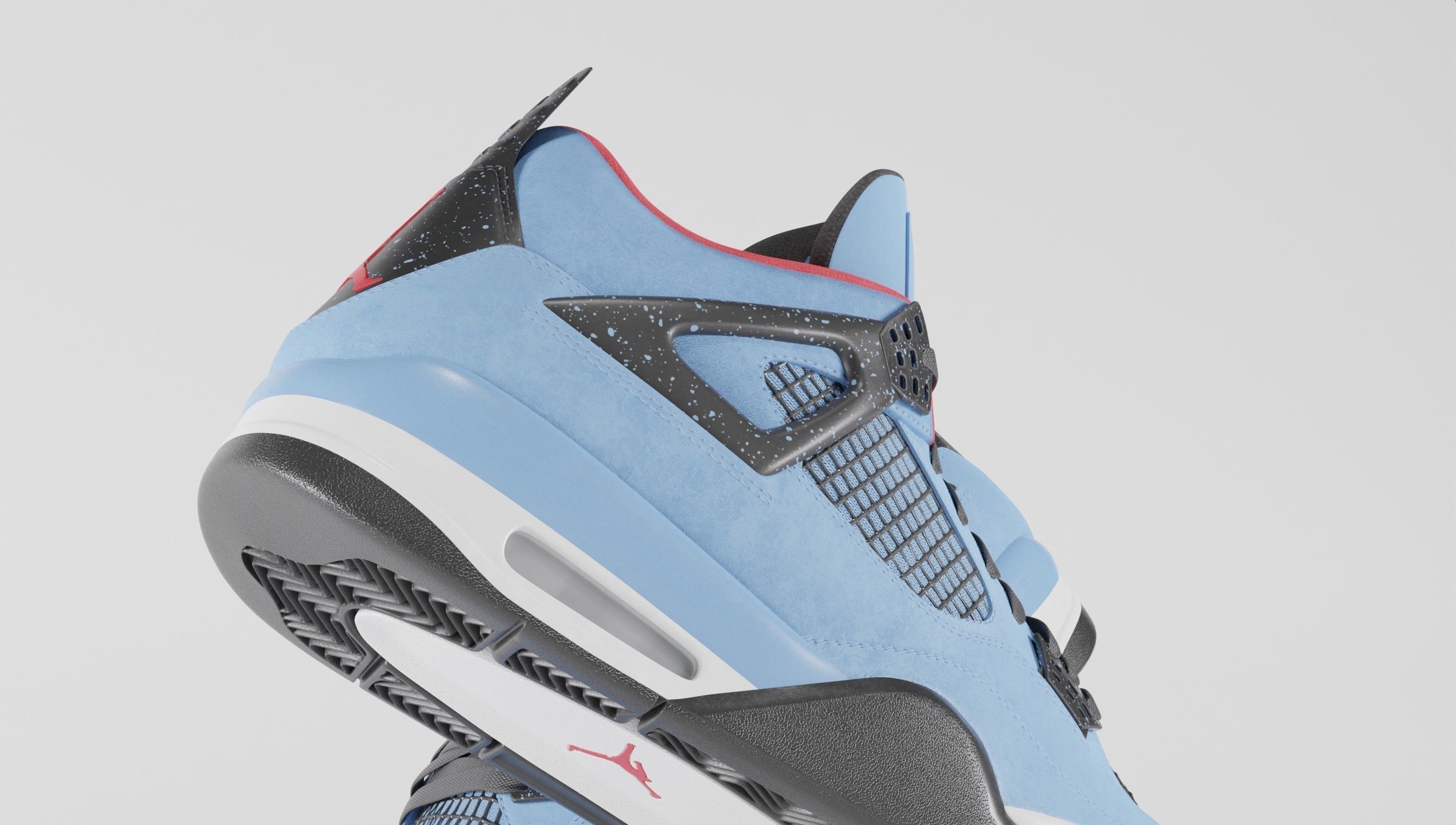 Nike Air Jordan 4 Travis Scott Cactus Jack Shoe Low-poly 3D model_13