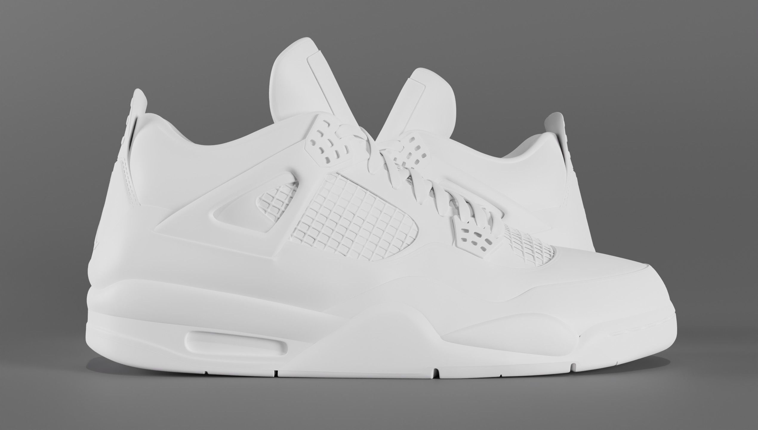 Nike Air Jordan 4 Travis Scott Cactus Jack Shoe Low-poly 3D model_31