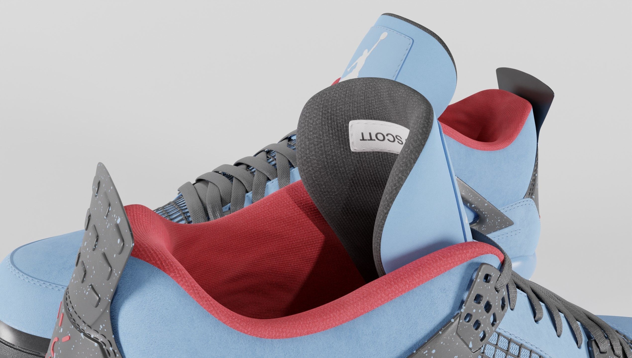 Nike Air Jordan 4 Travis Scott Cactus Jack Shoe Low-poly 3D model_56