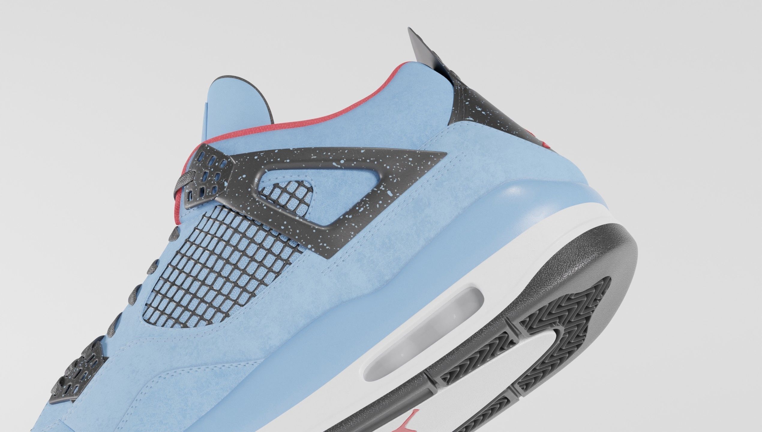 Nike Air Jordan 4 Travis Scott Cactus Jack Shoe Low-poly 3D model_16