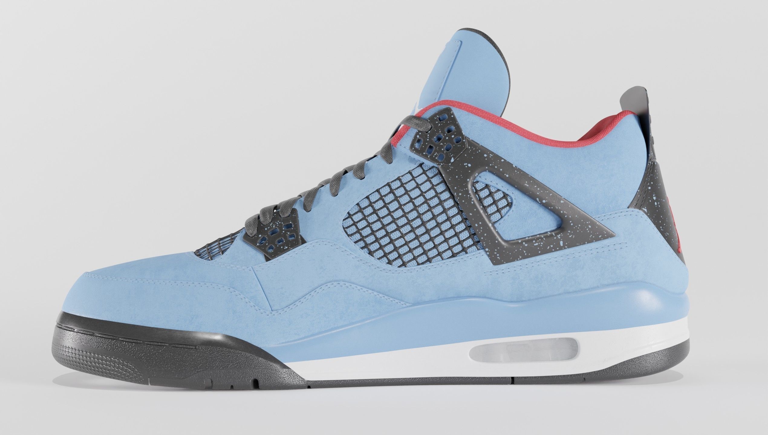 Nike Air Jordan 4 Travis Scott Cactus Jack Shoe Low-poly 3D model_18