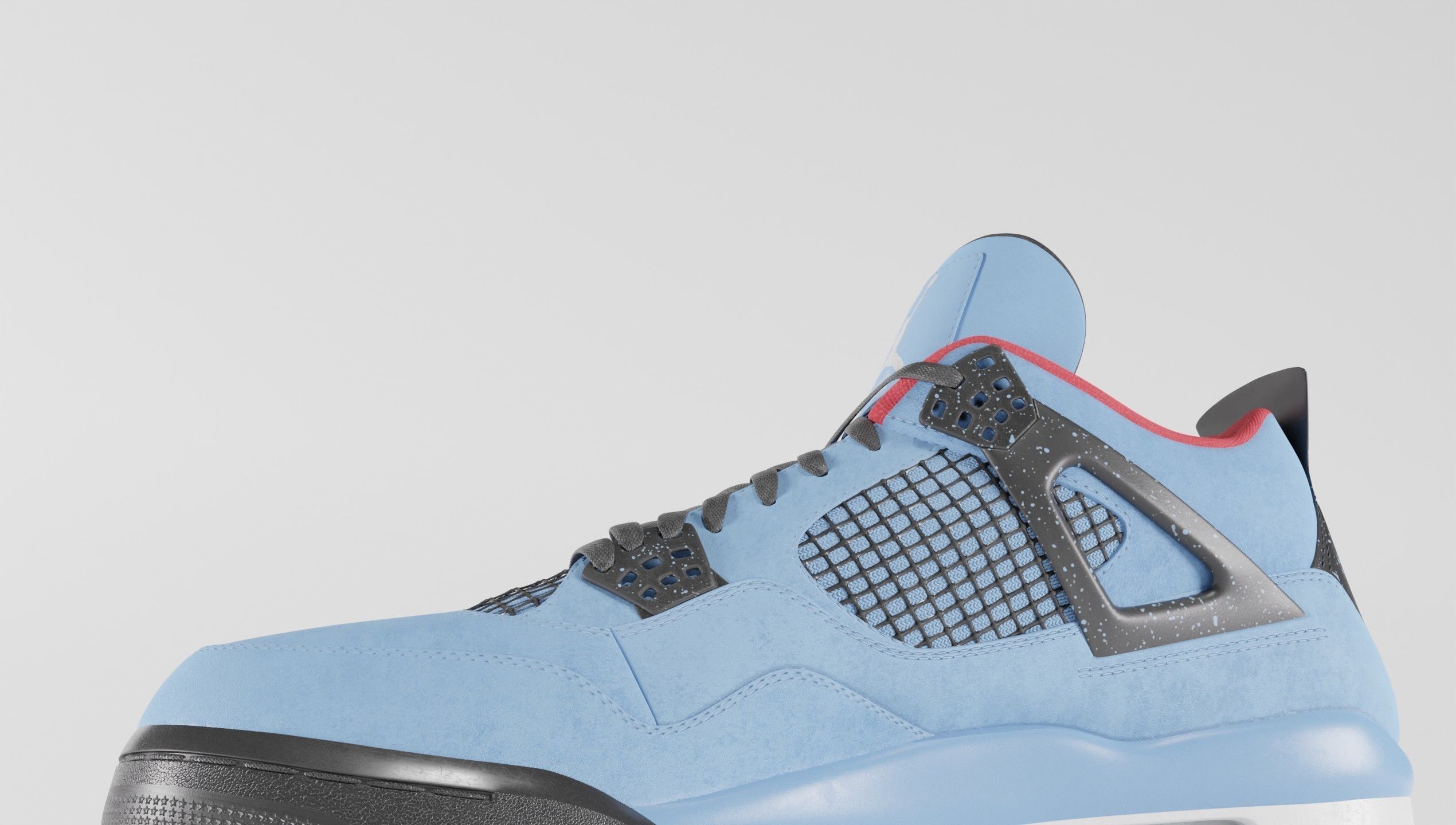 Nike Air Jordan 4 Travis Scott Cactus Jack Shoe Low-poly 3D model_21