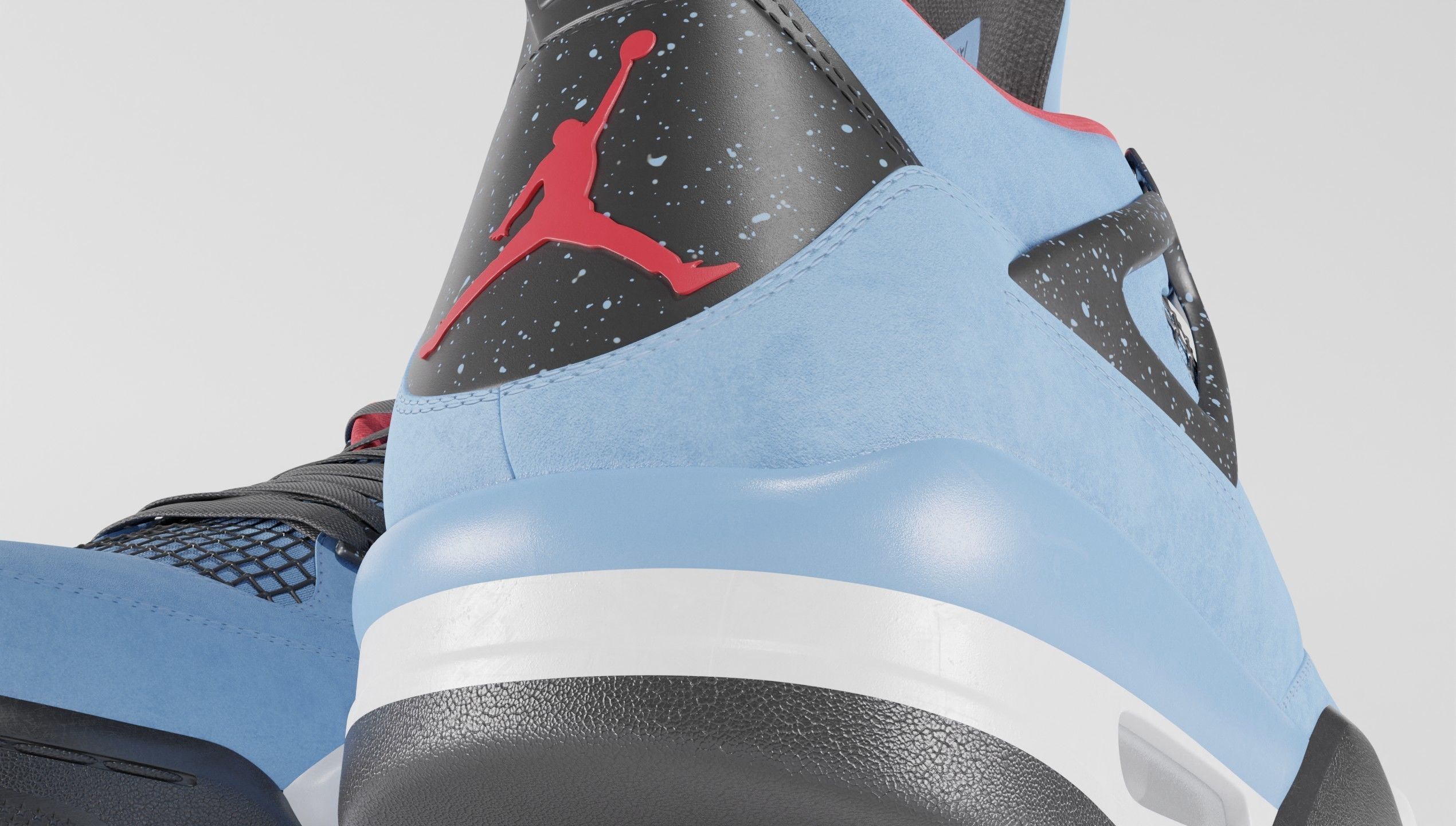 Nike Air Jordan 4 Travis Scott Cactus Jack Shoe Low-poly 3D model_42