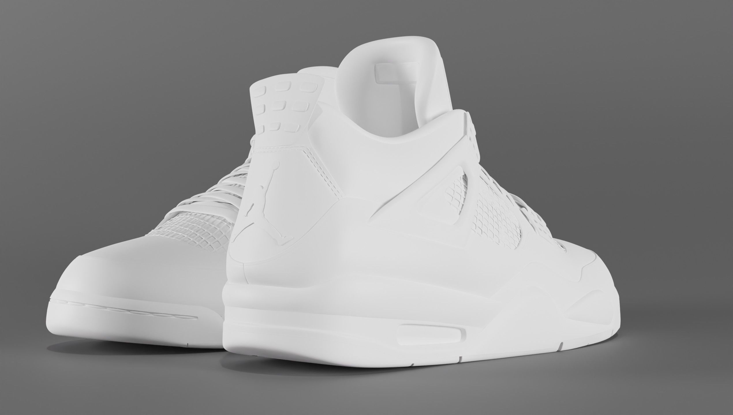 Nike Air Jordan 4 Travis Scott Cactus Jack Shoe Low-poly 3D model_37