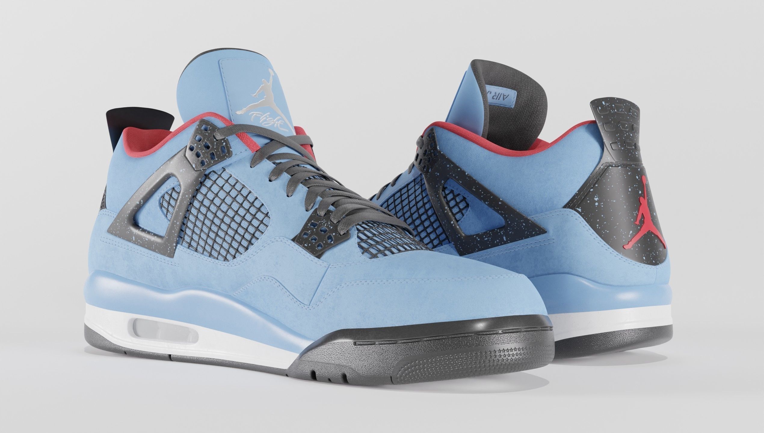 Nike Air Jordan 4 Travis Scott Cactus Jack Shoe Low-poly 3D model_50