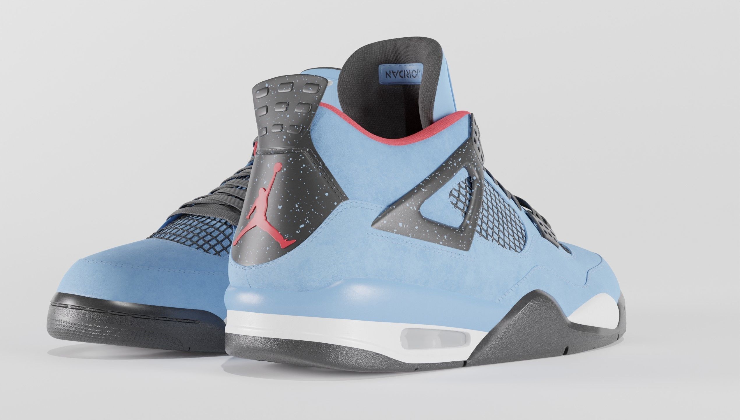 Nike Air Jordan 4 Travis Scott Cactus Jack Shoe Low-poly 3D model_36