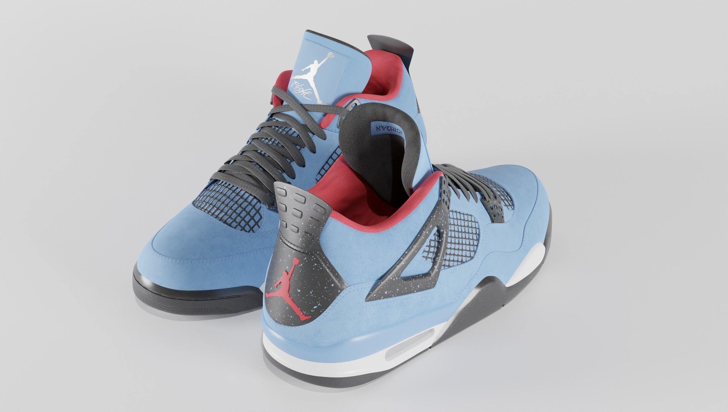 Nike Air Jordan 4 Travis Scott Cactus Jack Shoe Low-poly 3D model_38
