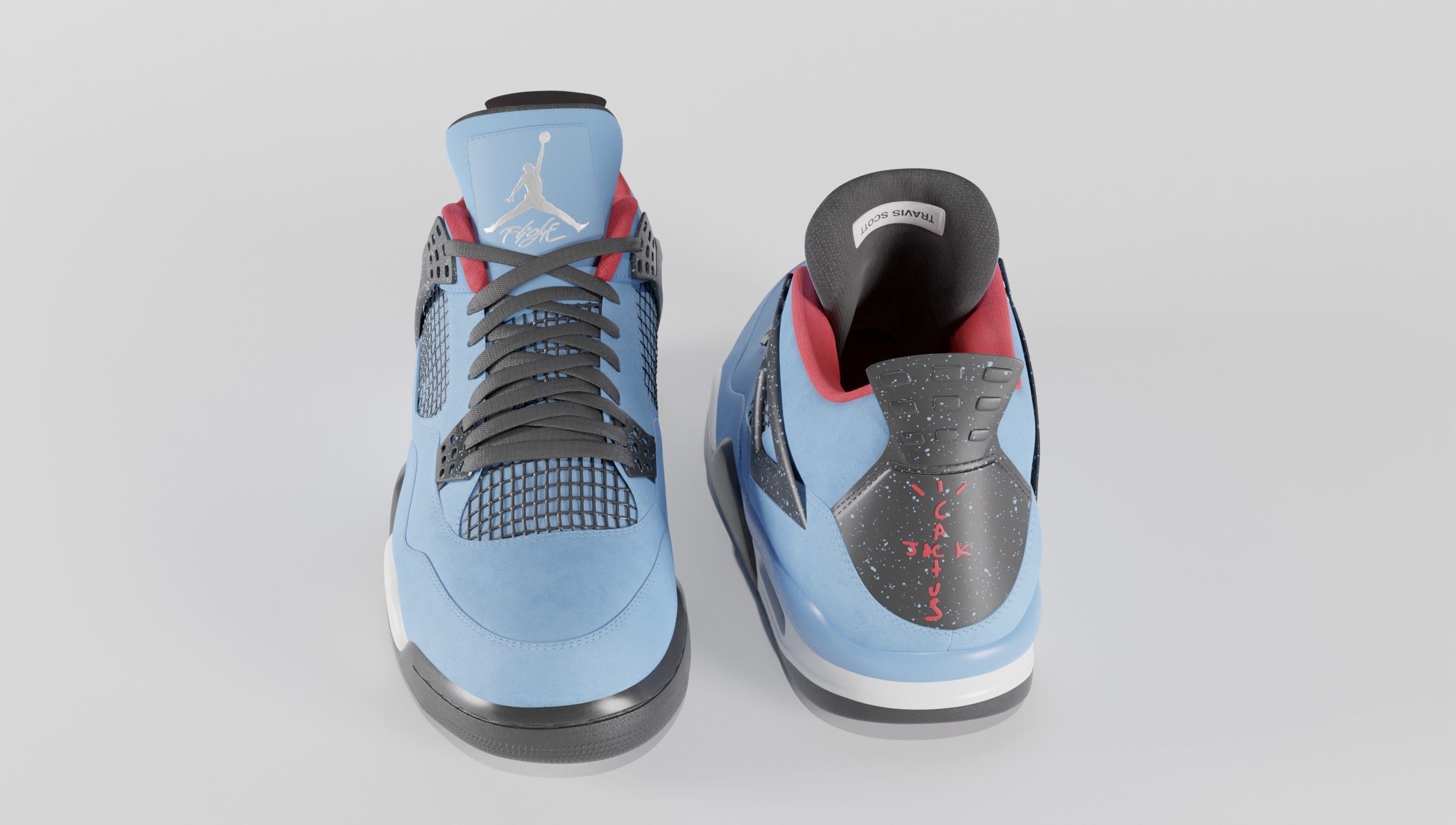 Nike Air Jordan 4 Travis Scott Cactus Jack Shoe Low-poly 3D model_61