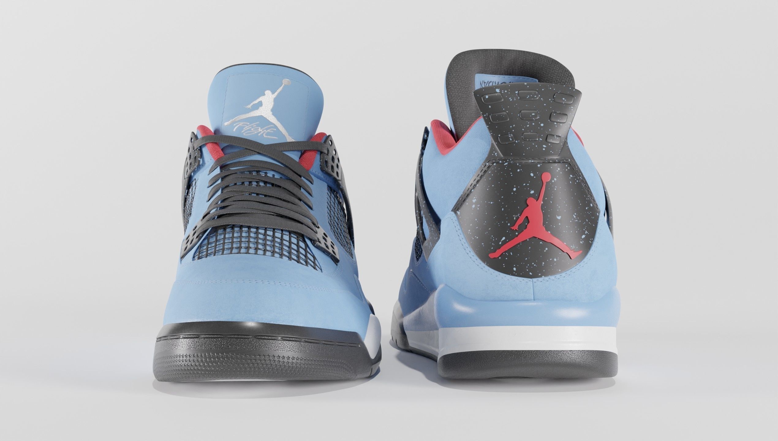 Nike Air Jordan 4 Travis Scott Cactus Jack Shoe Low-poly 3D model_44