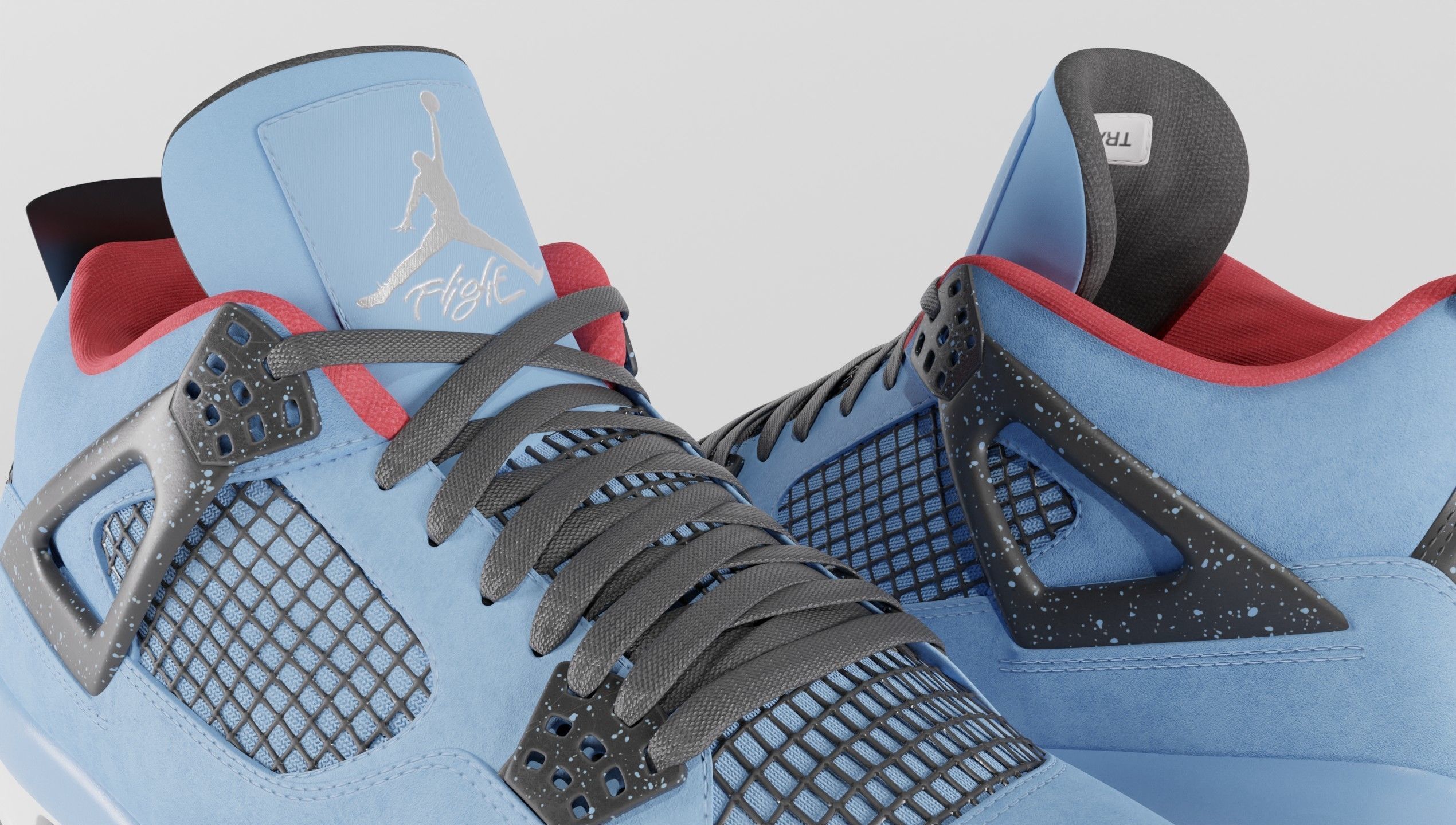Nike Air Jordan 4 Travis Scott Cactus Jack Shoe Low-poly 3D model_28