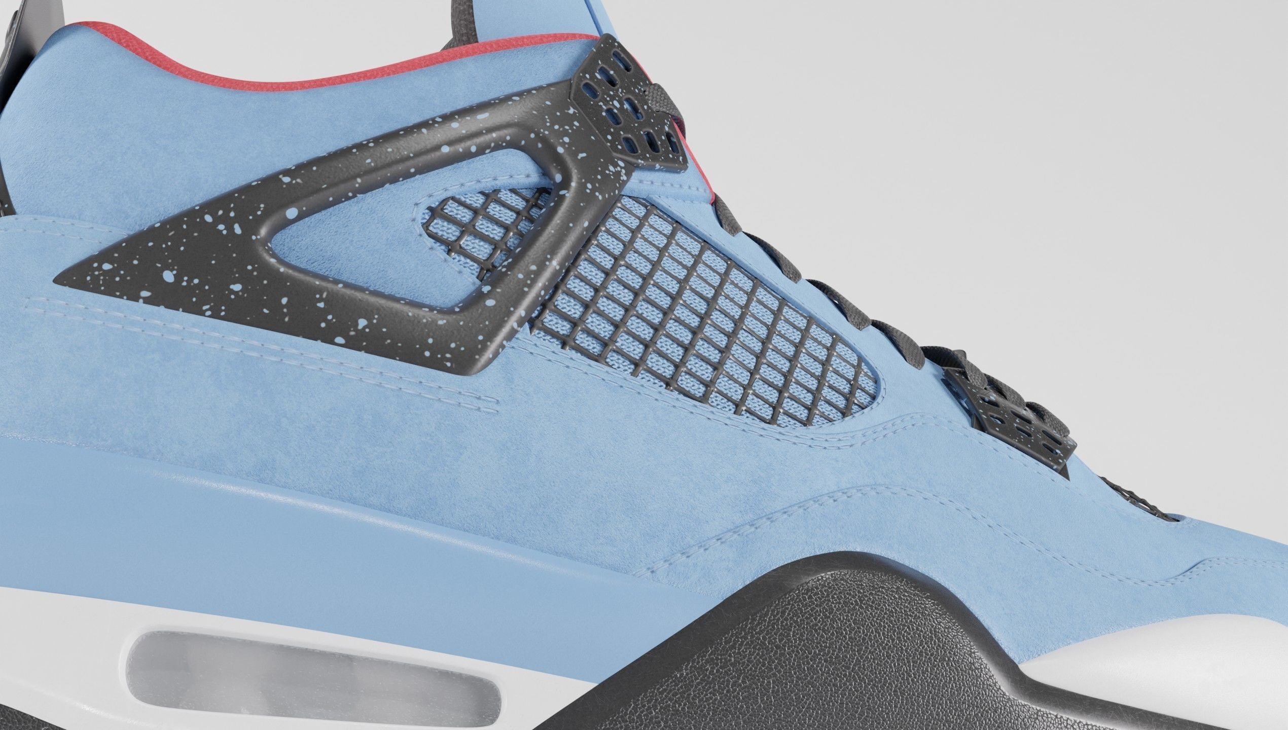 Nike Air Jordan 4 Travis Scott Cactus Jack Shoe Low-poly 3D model_34