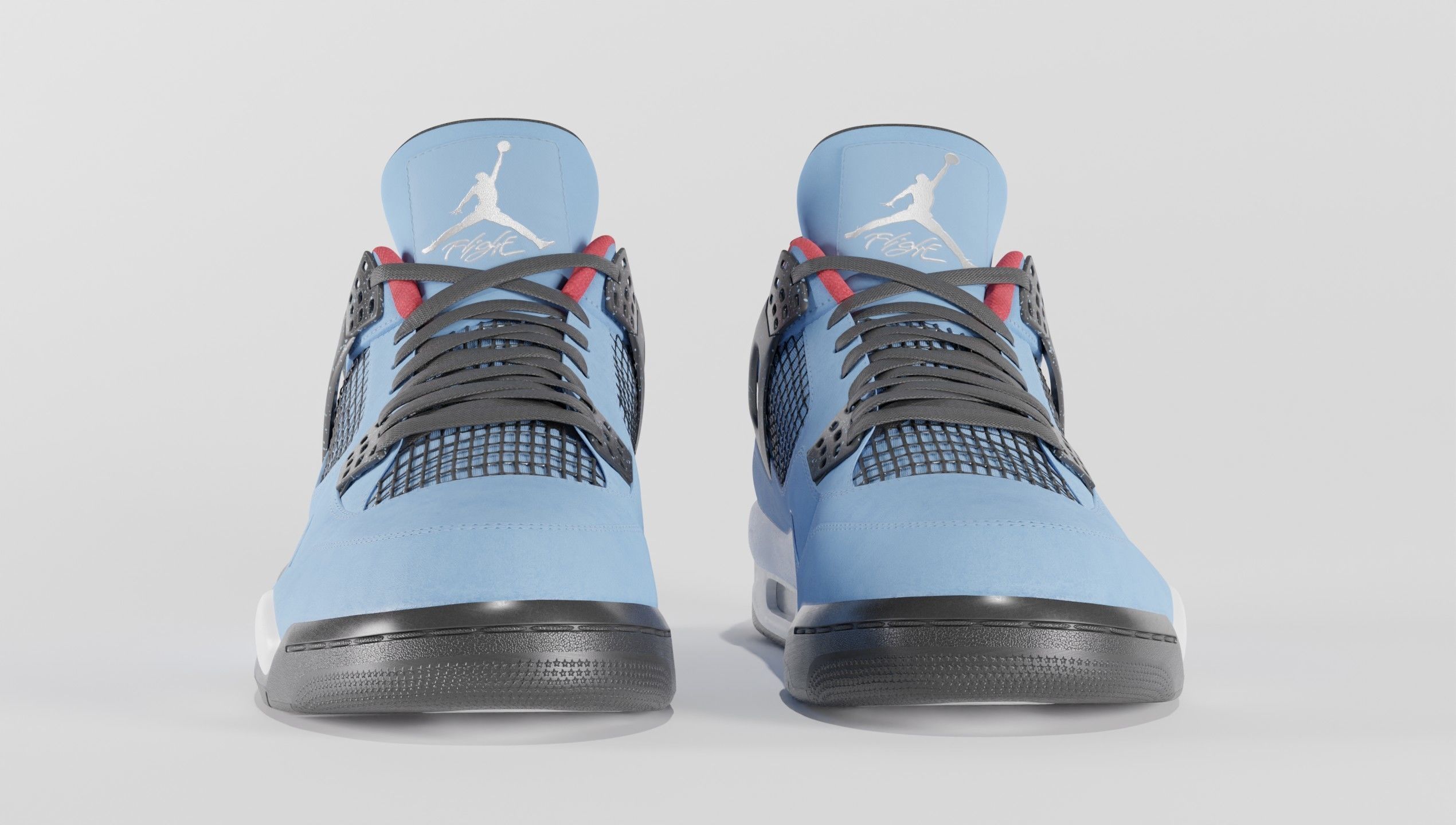 Nike Air Jordan 4 Travis Scott Cactus Jack Shoe Low-poly 3D model_8