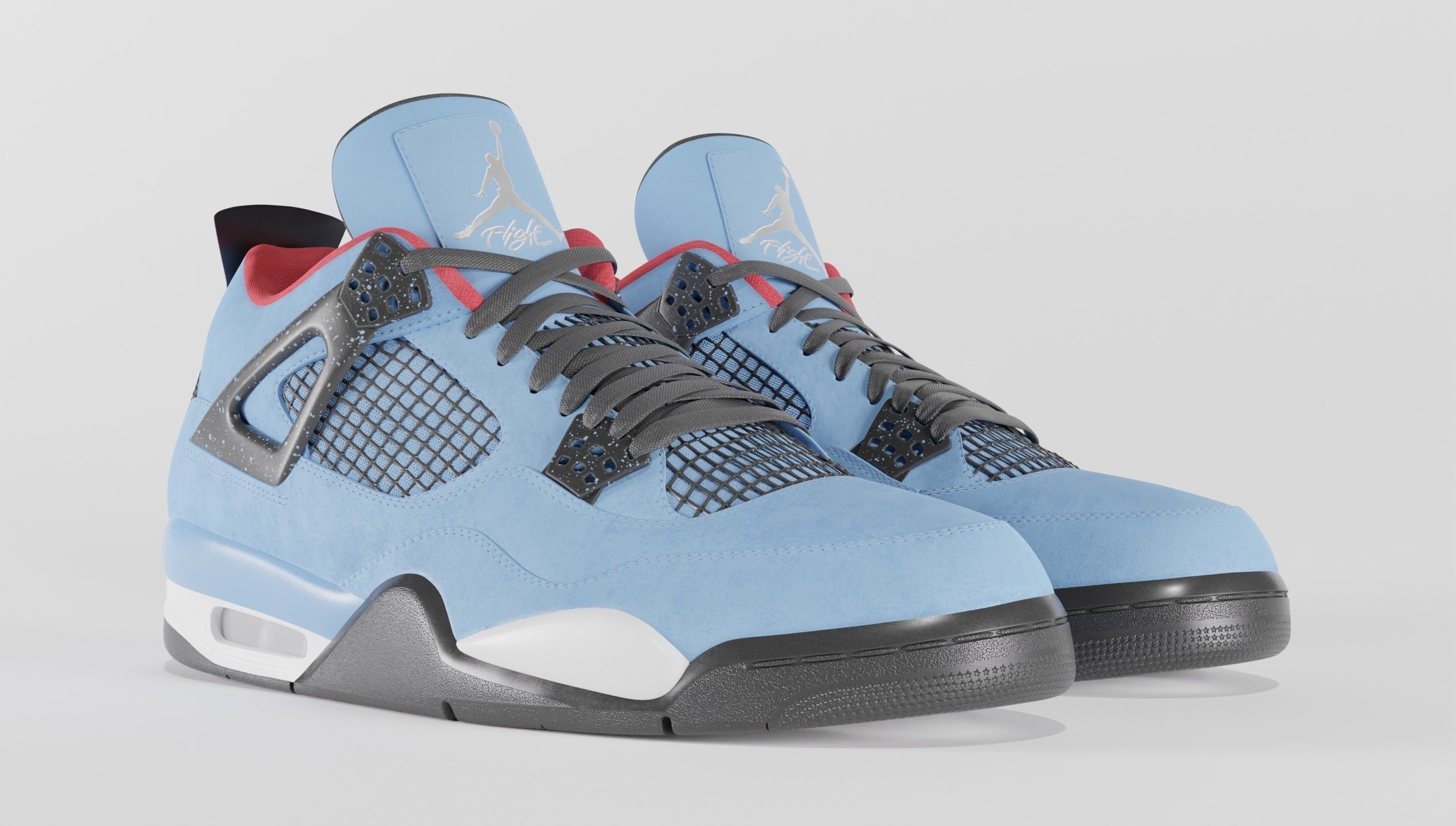 Nike Air Jordan 4 Travis Scott Cactus Jack Shoe Low-poly 3D model_10