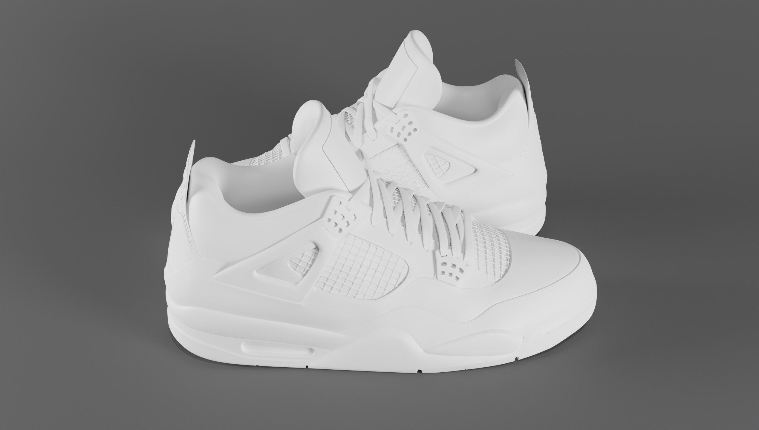 Nike Air Jordan 4 Travis Scott Cactus Jack Shoe Low-poly 3D model_32