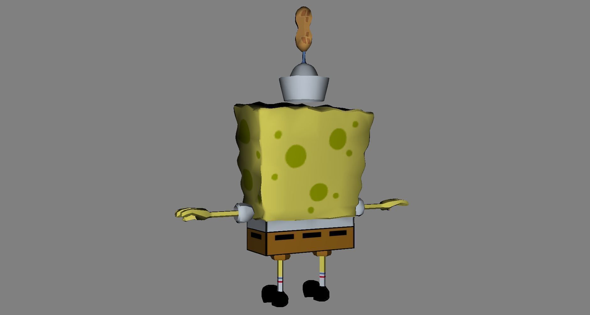 Cartoon Character spongebob 04 Low-poly 3D model_2