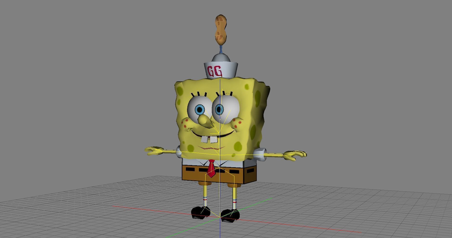 Cartoon Character spongebob 04 Low-poly 3D model_1