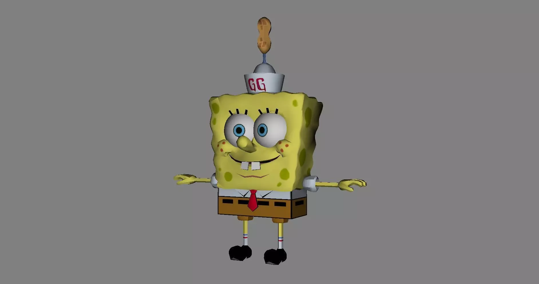Cartoon Character spongebob 04 Low-poly 3D model_0