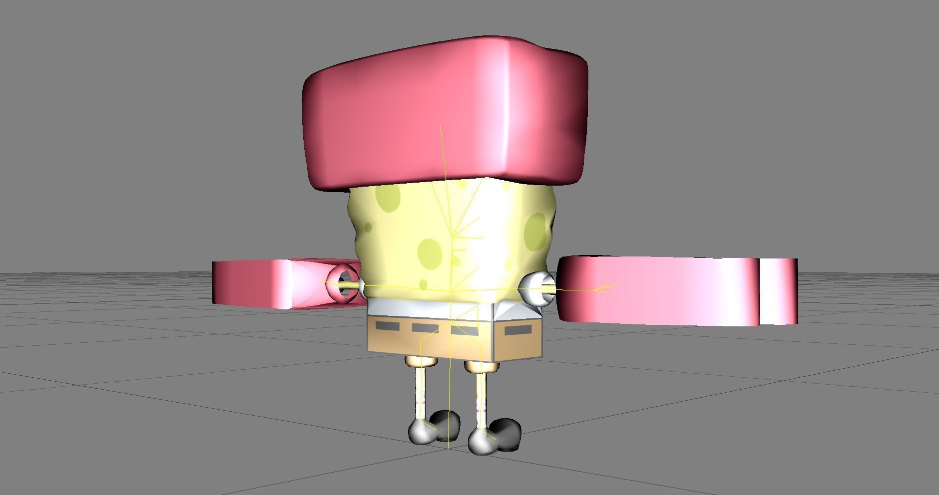 Cartoon Character spongebob 05 Free low-poly 3D model_1