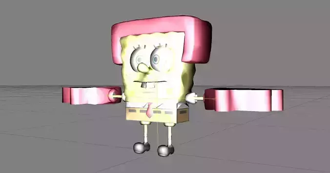 Cartoon Character spongebob 05 Free low-poly 3D model