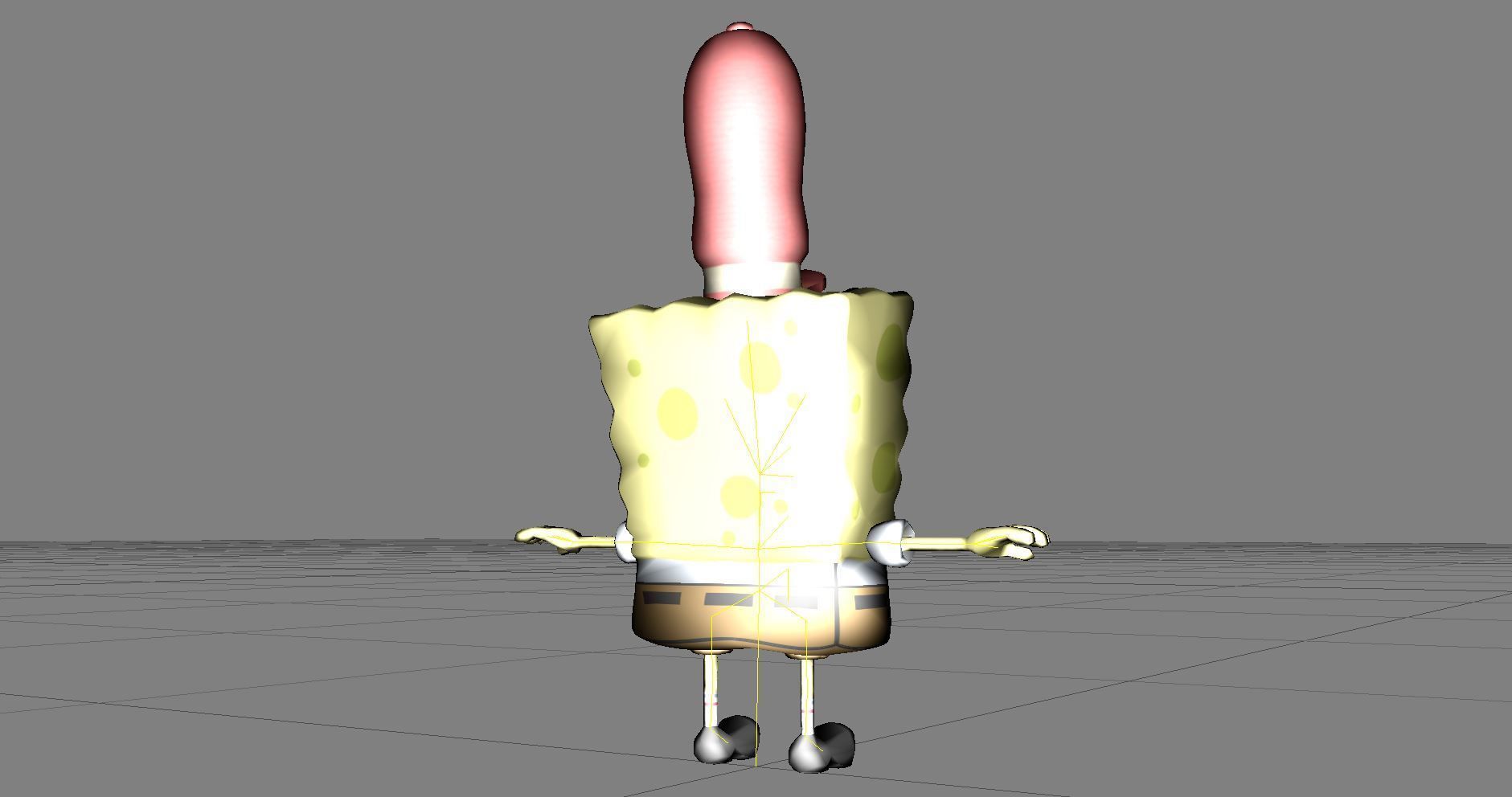 Cartoon Character spongebob 06 Low-poly 3D model_1