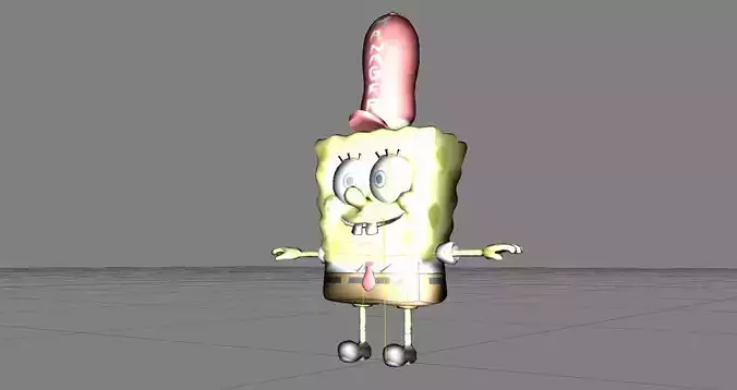 Cartoon Character spongebob 06 Low-poly 3D model