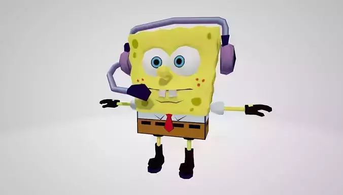 Cartoon Character spongebob 07 Low-poly 3D model